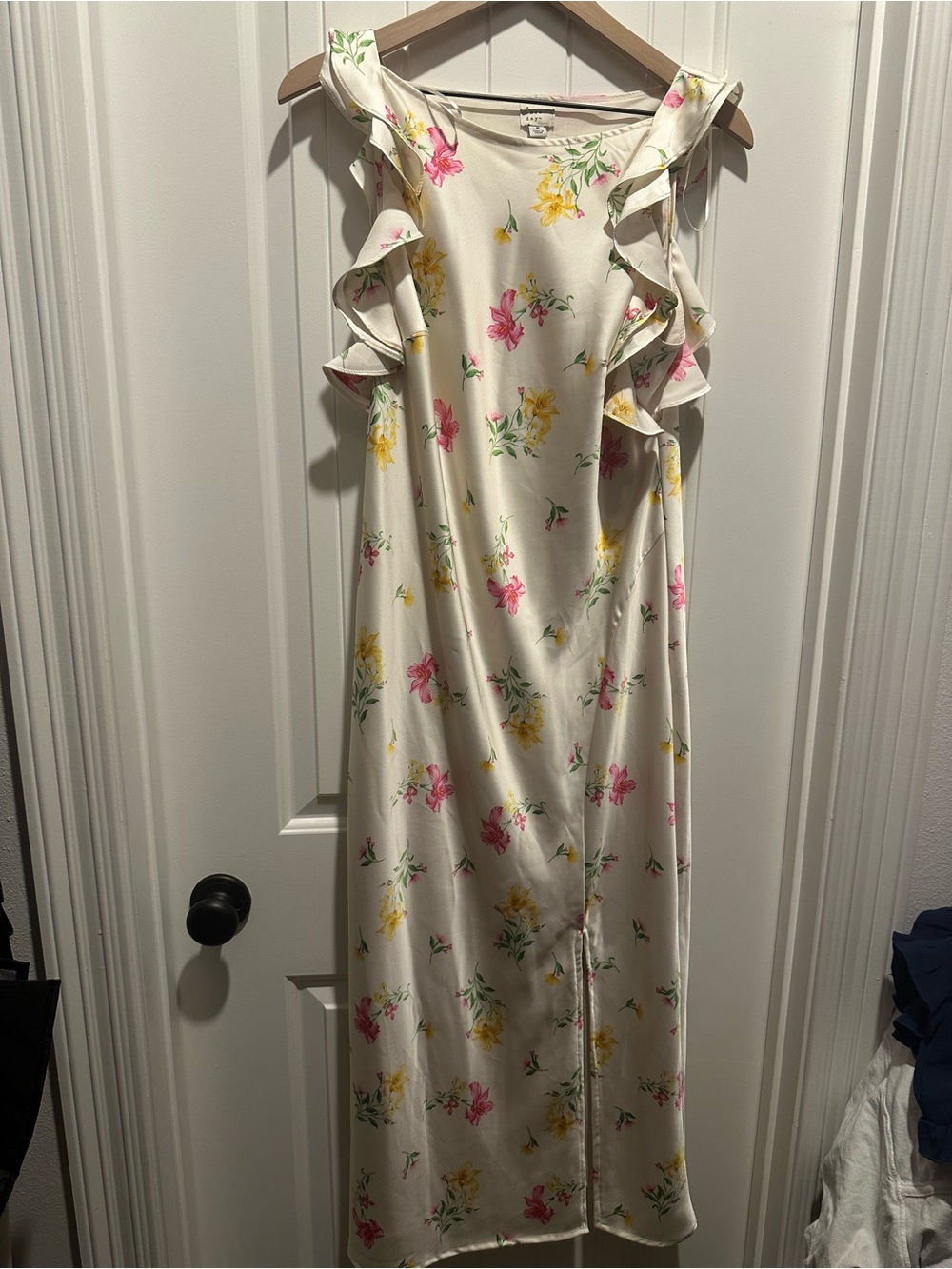a new day Cream Floral Sleeveless Top with Pink & Yellow Blooms
